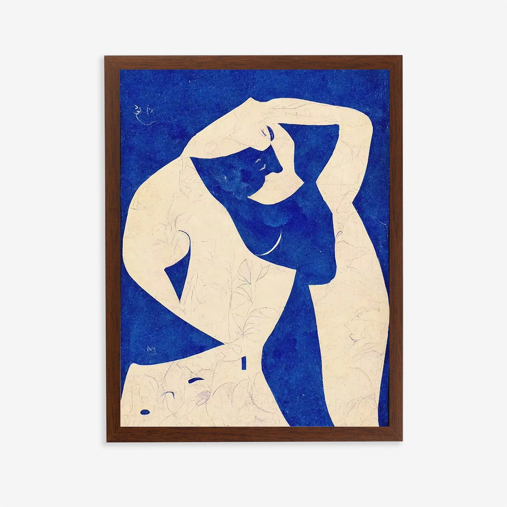 Abstract Blue Nude Wall Art Print