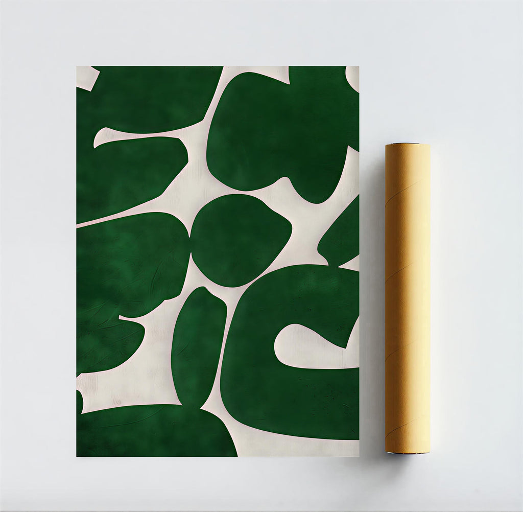Green abstract wall art print