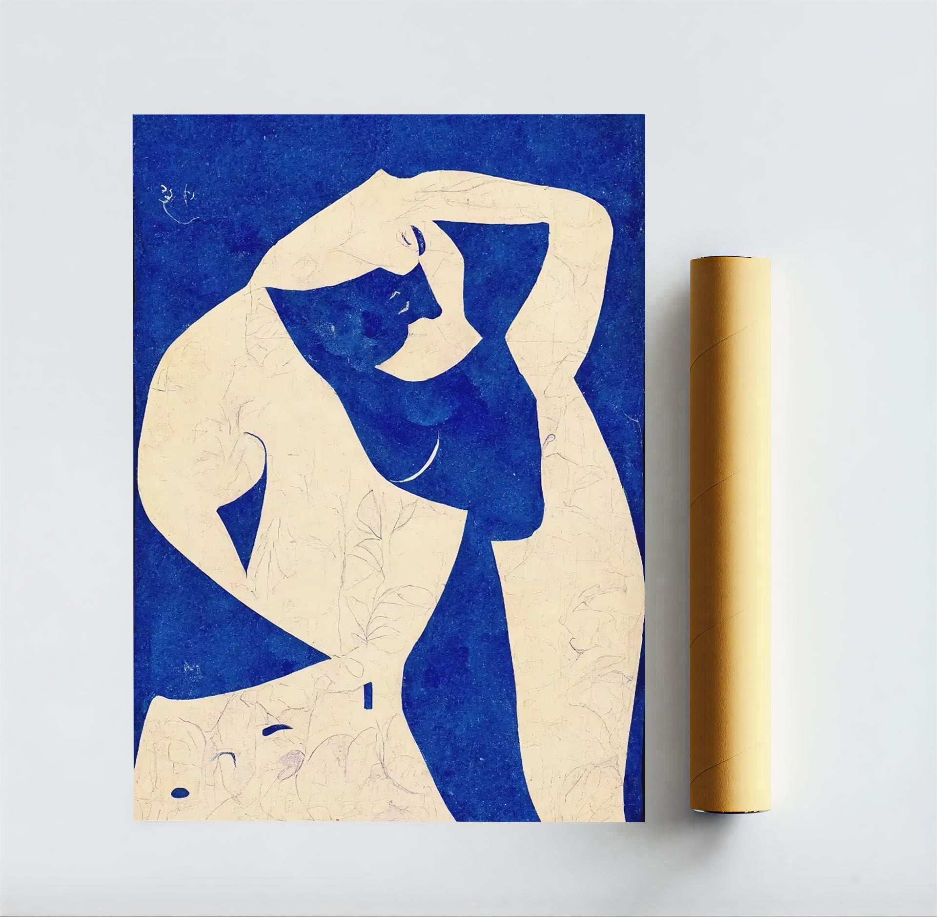 Abstract Blue Nude Wall Art Print