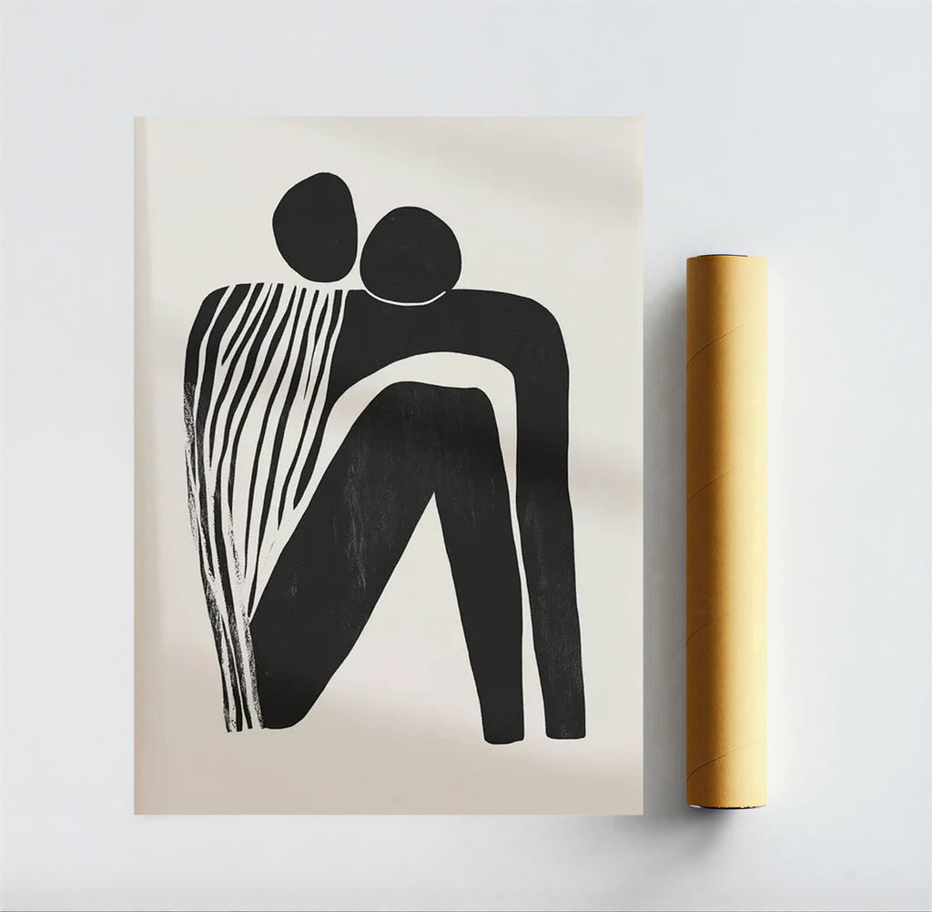 Minimalist Abstract Figure Wall Art Print