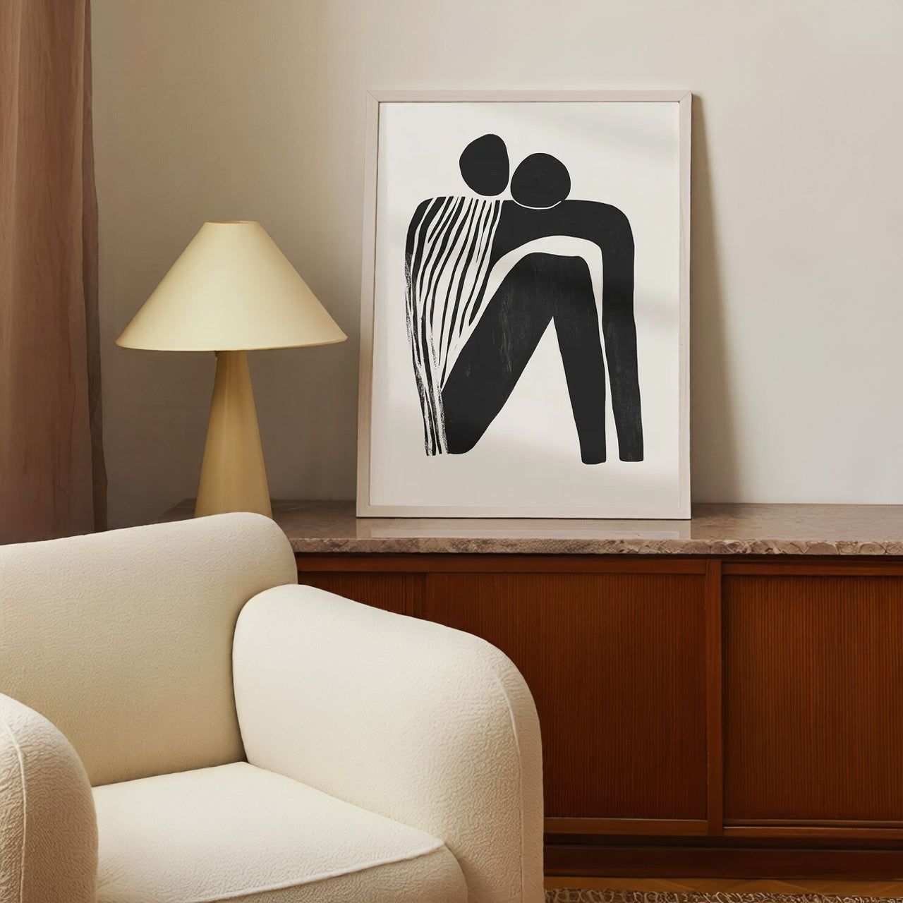 Minimalist Abstract Figure Wall Art Print