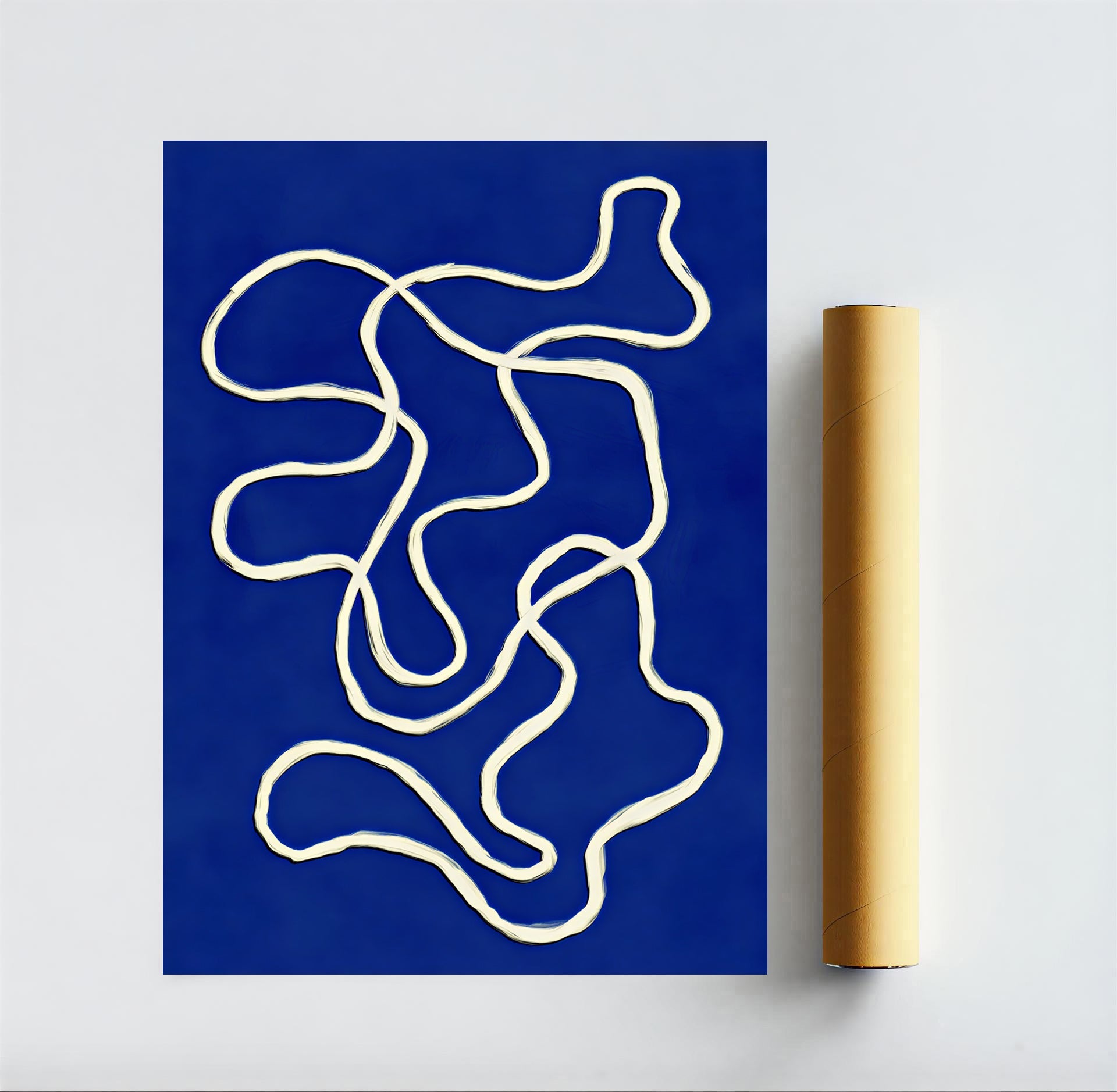 Blue abstract wall art print