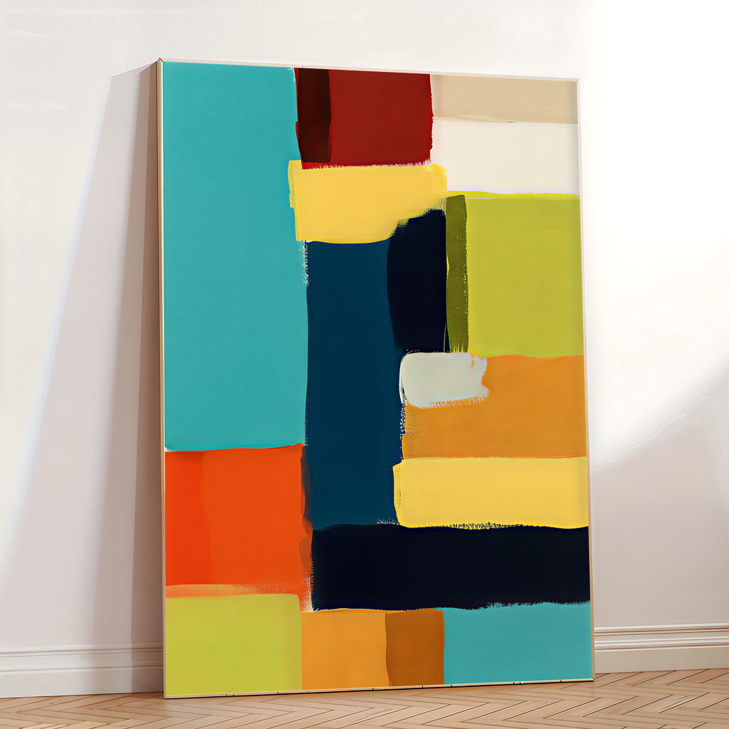 Mid century modern geometric art print