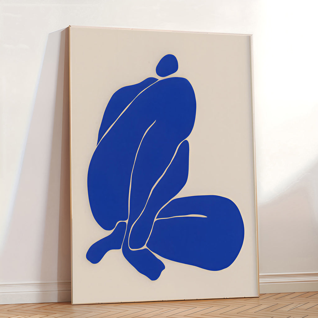 Blue Abstract Figure Wall Art Print