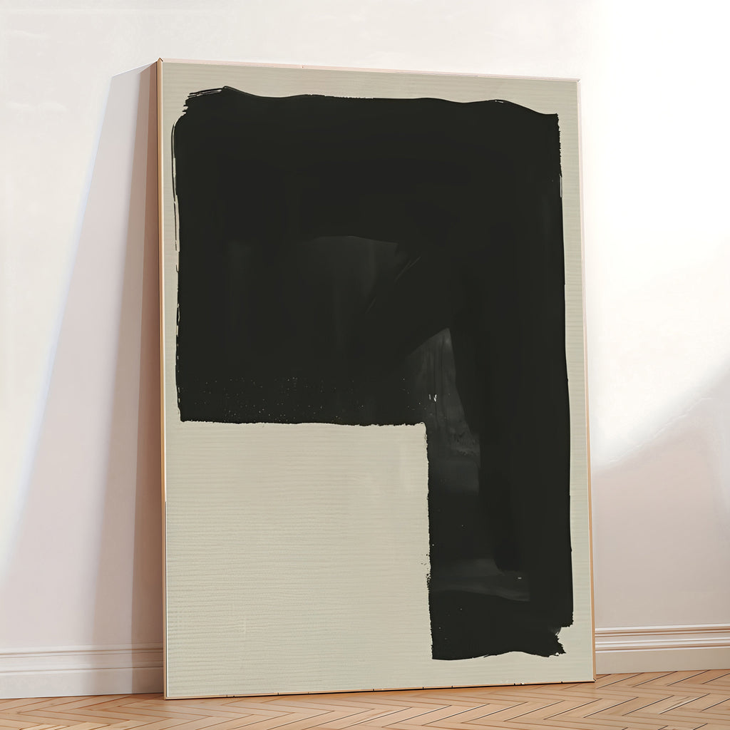 Modern black minimalist abstract wall art print
