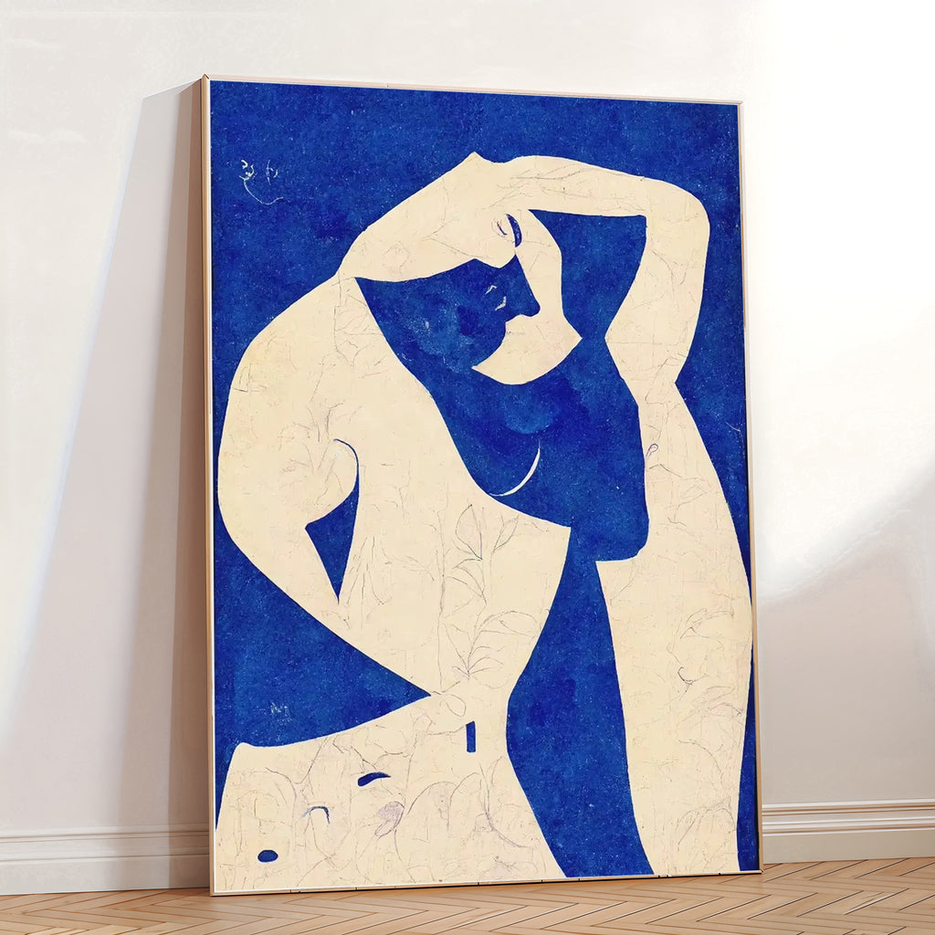 Abstract Blue Nude Wall Art Print