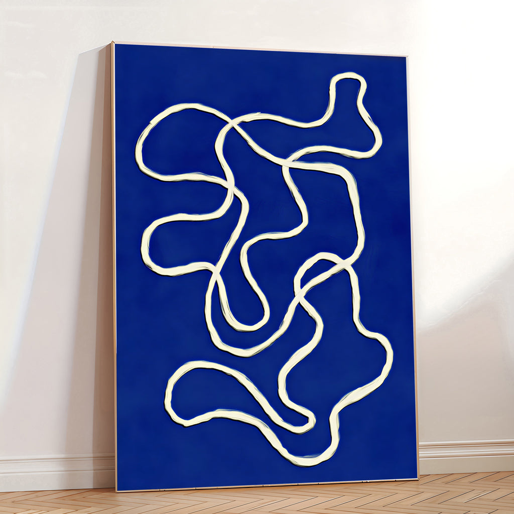 Blue abstract wall art print