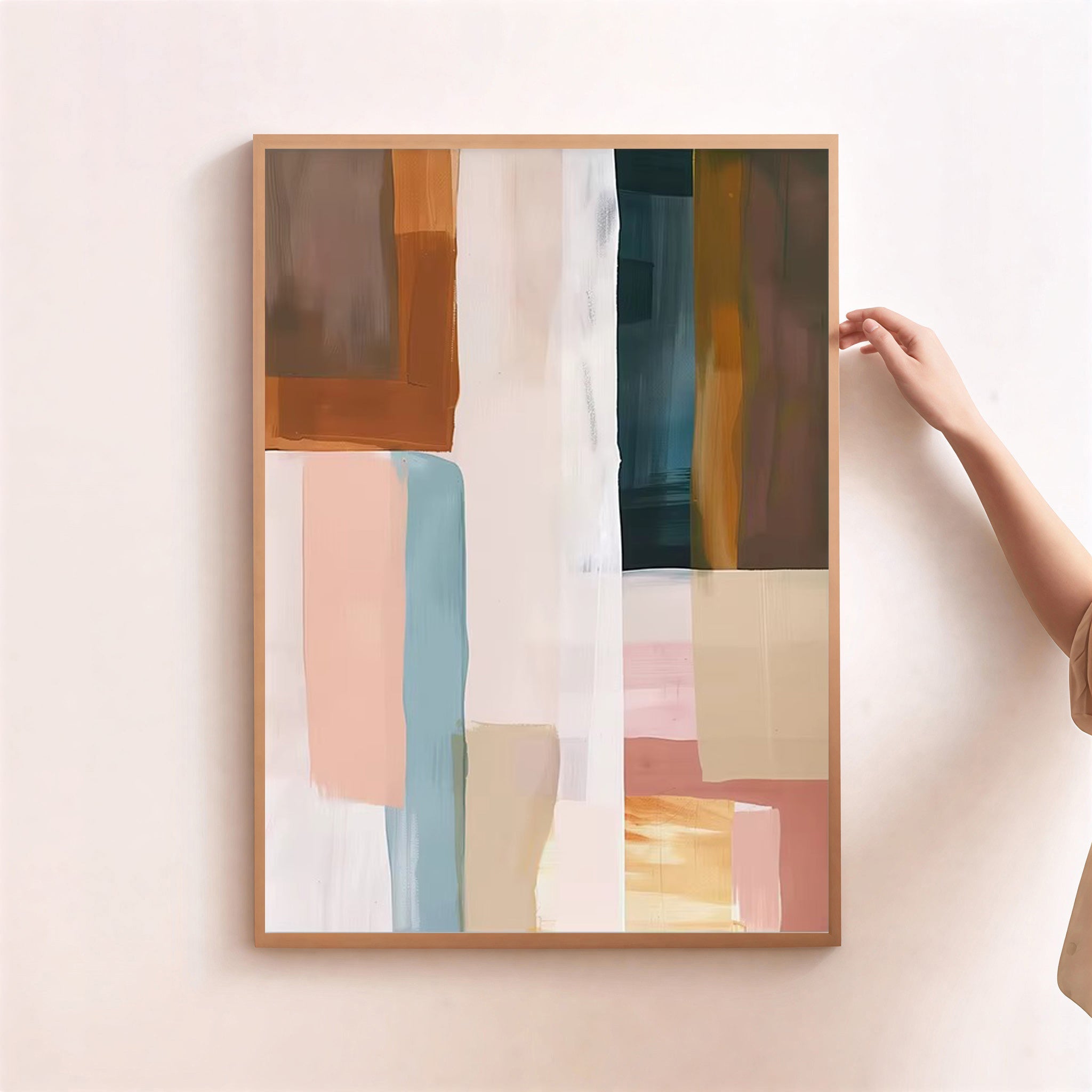 Modern neutral abstract wall art print