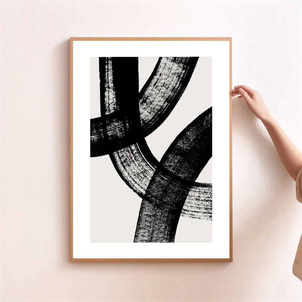 Black and white abstract wall art print