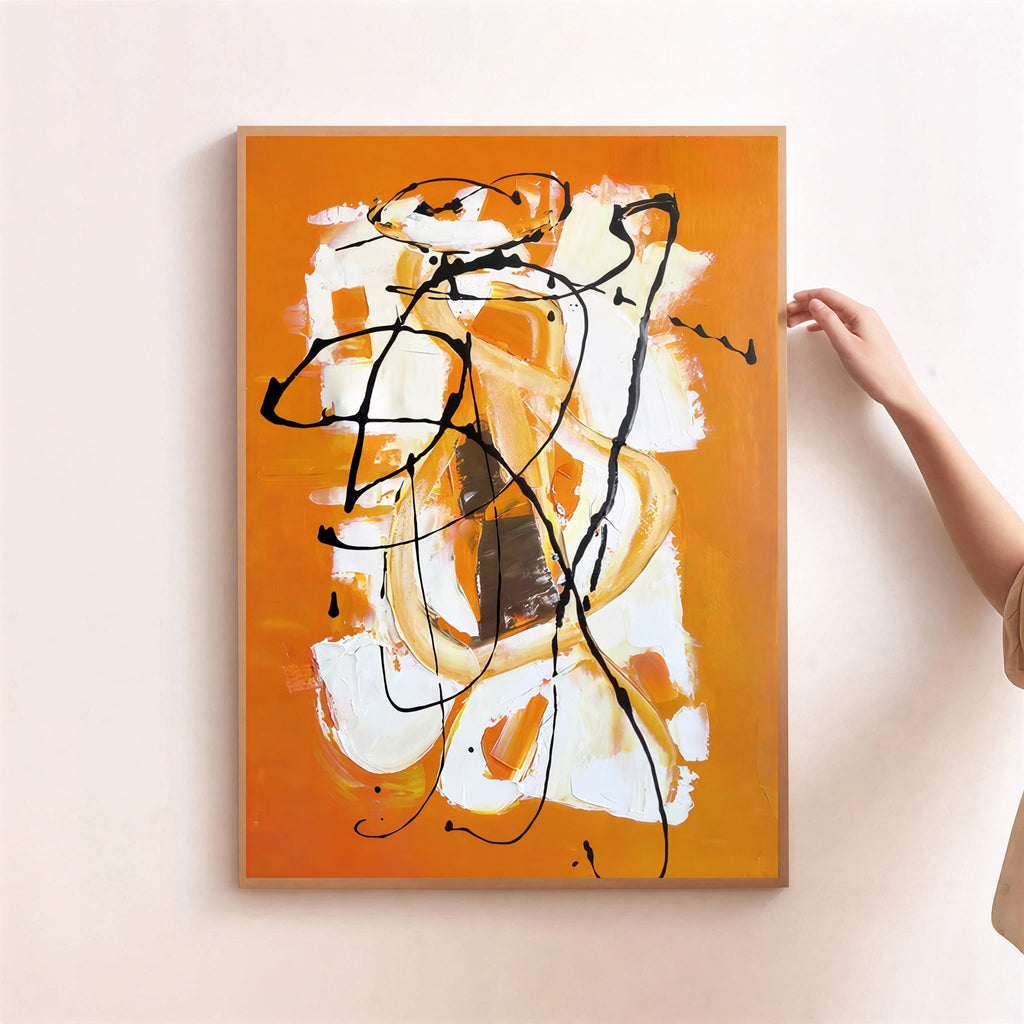 Abstract orange wall art print