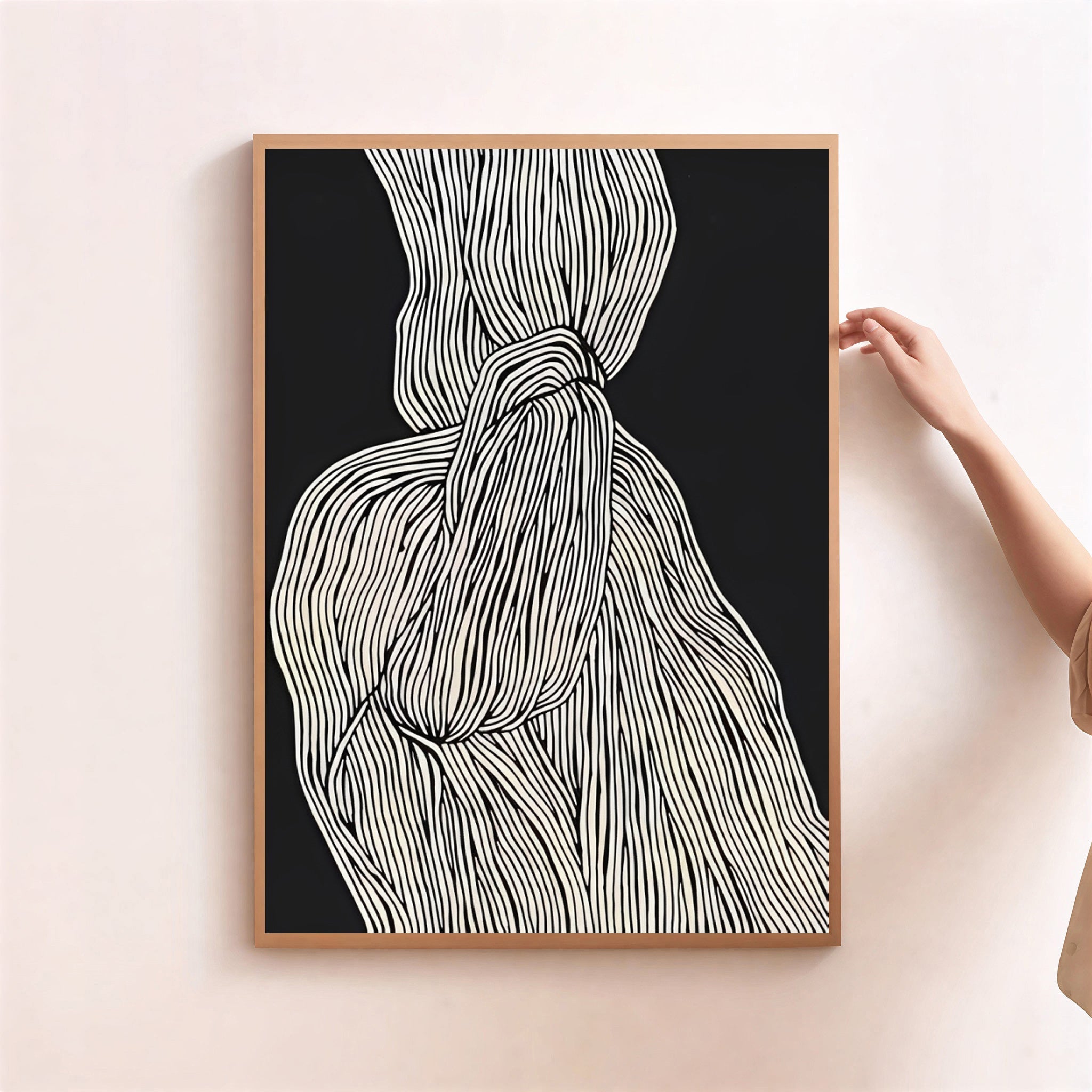 Abstract black and white wall art print