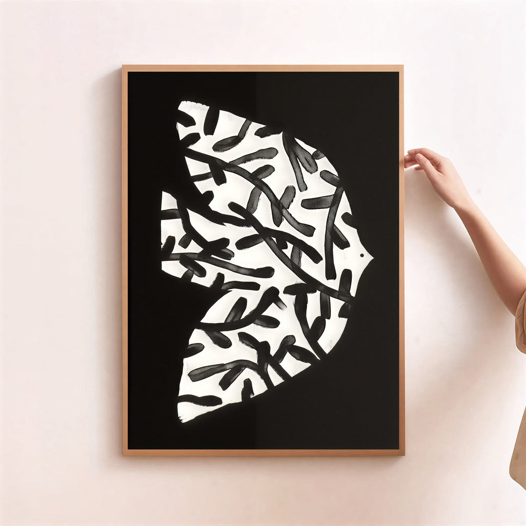 Abstract Black and White Wall Art Print