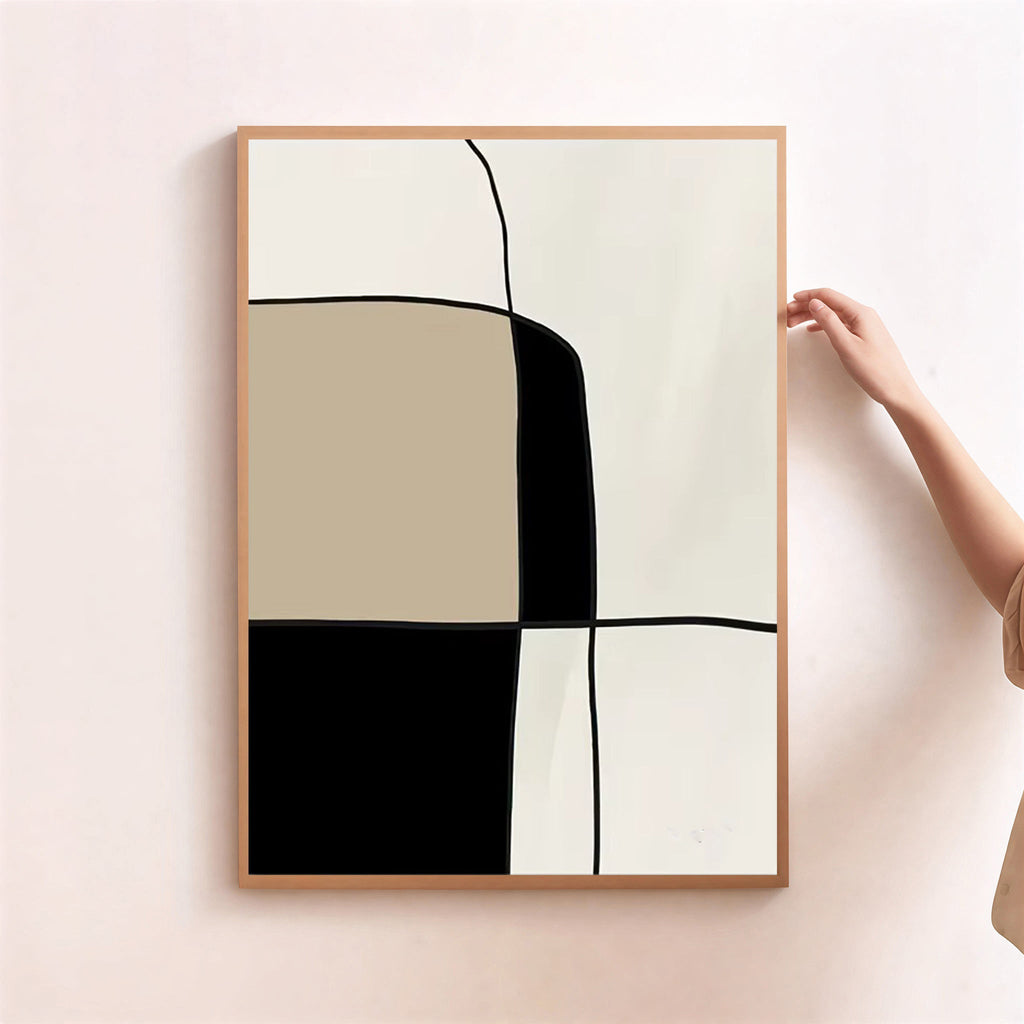 Neutral abstract wall art print