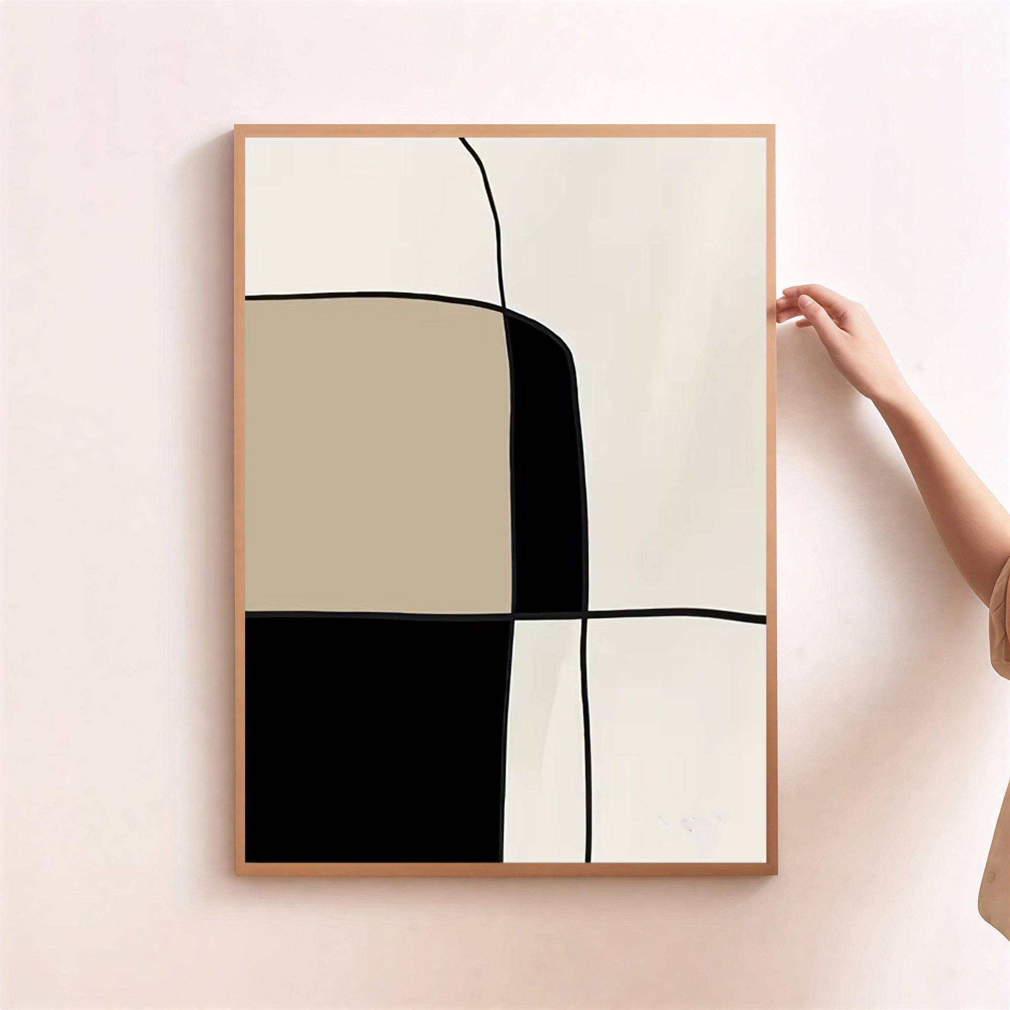 Neutral abstract wall art print