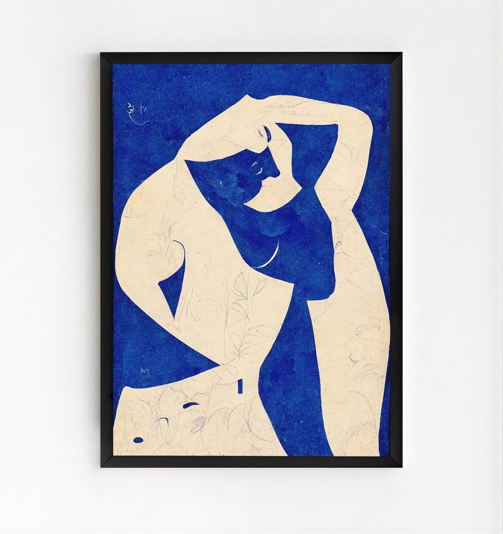 Abstract Blue Nude Wall Art Print