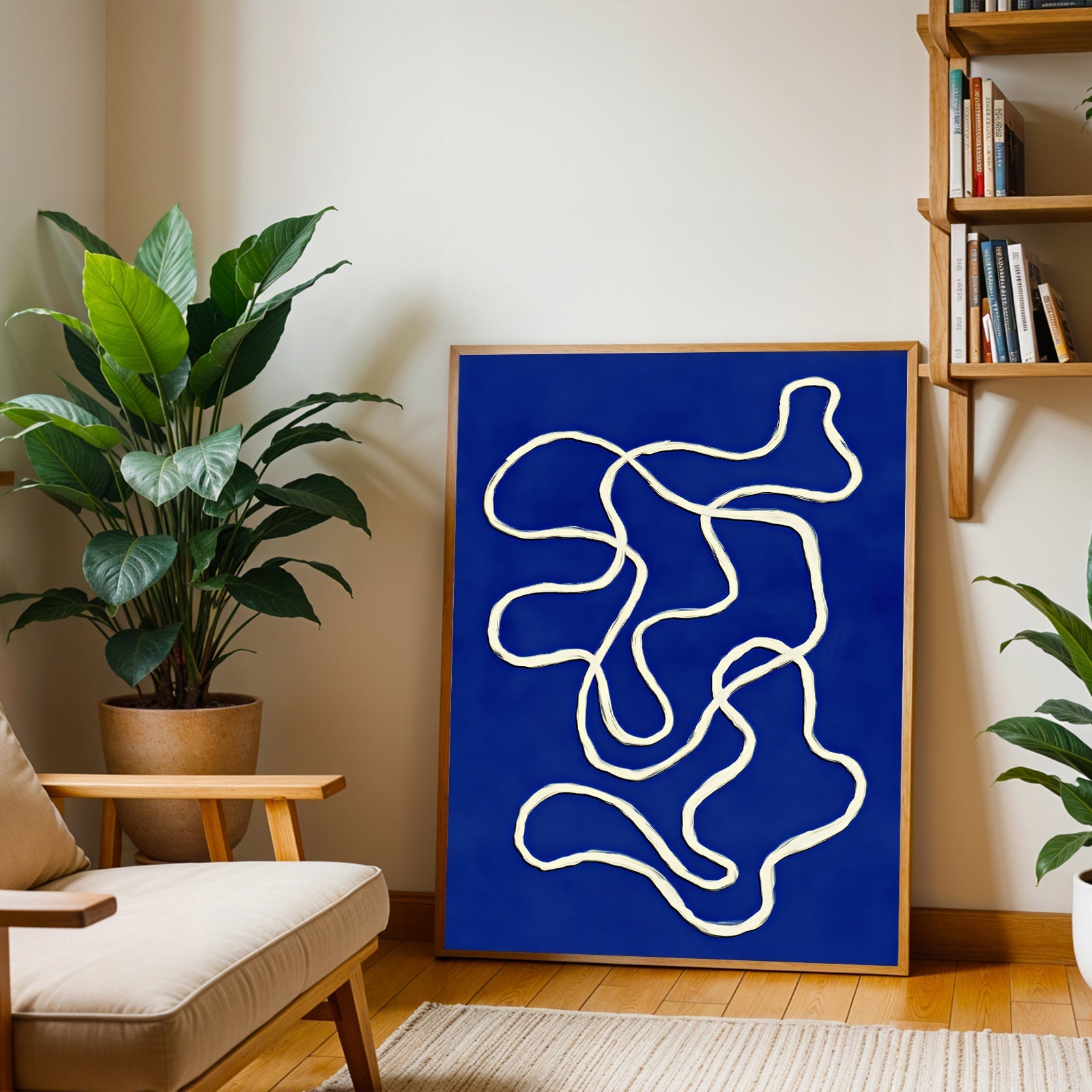 Blue abstract wall art print