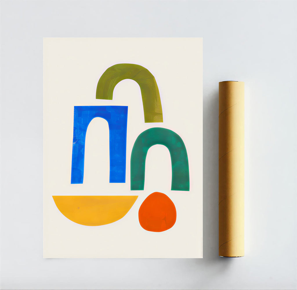 Colorful Minimalist Abstract Wall Art Print