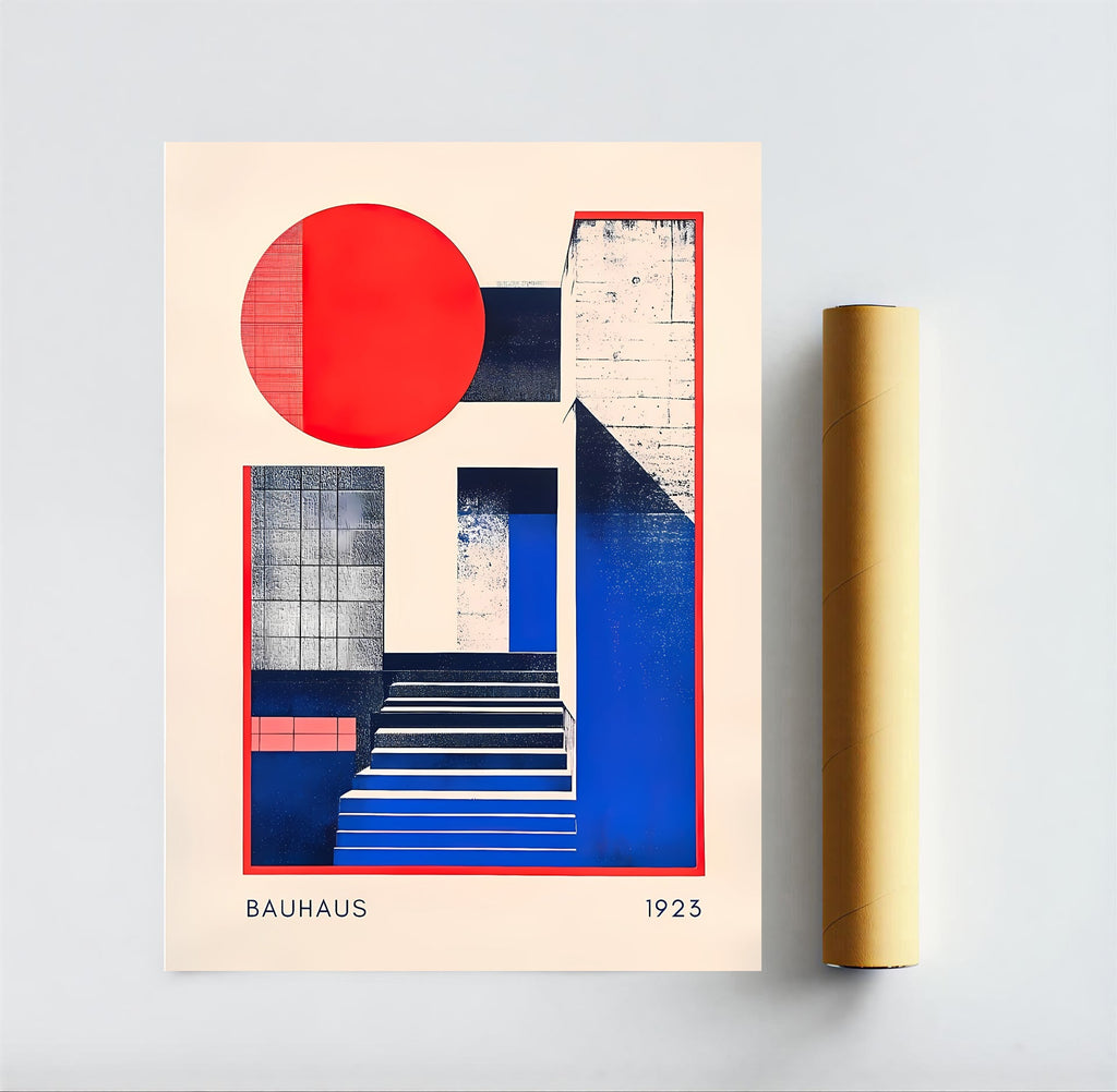 Abstract bauhaus wall art print from 1920s