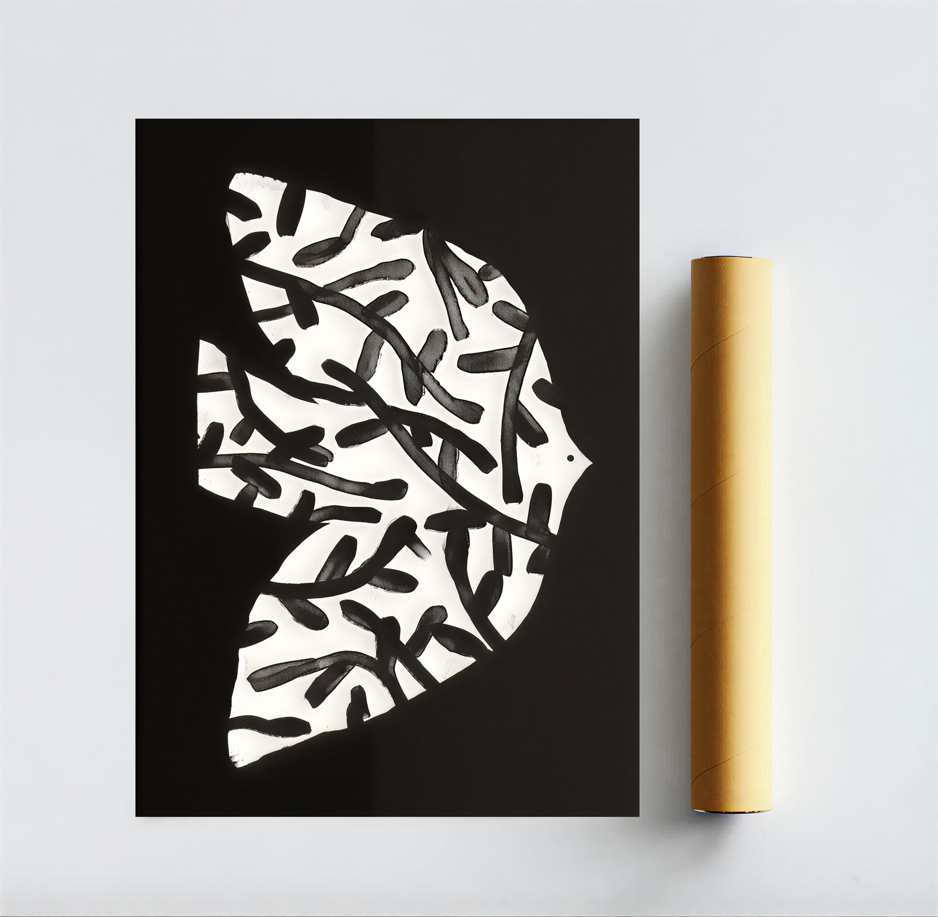 Abstract Black and White Wall Art Print