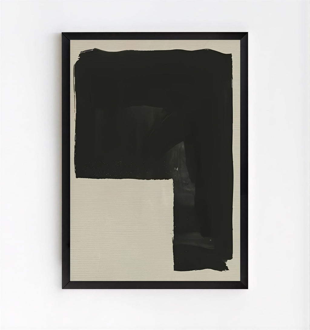 Modern black minimalist abstract wall art print