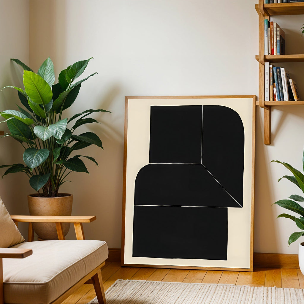 Black Minimalist Abstract Wall Art Print