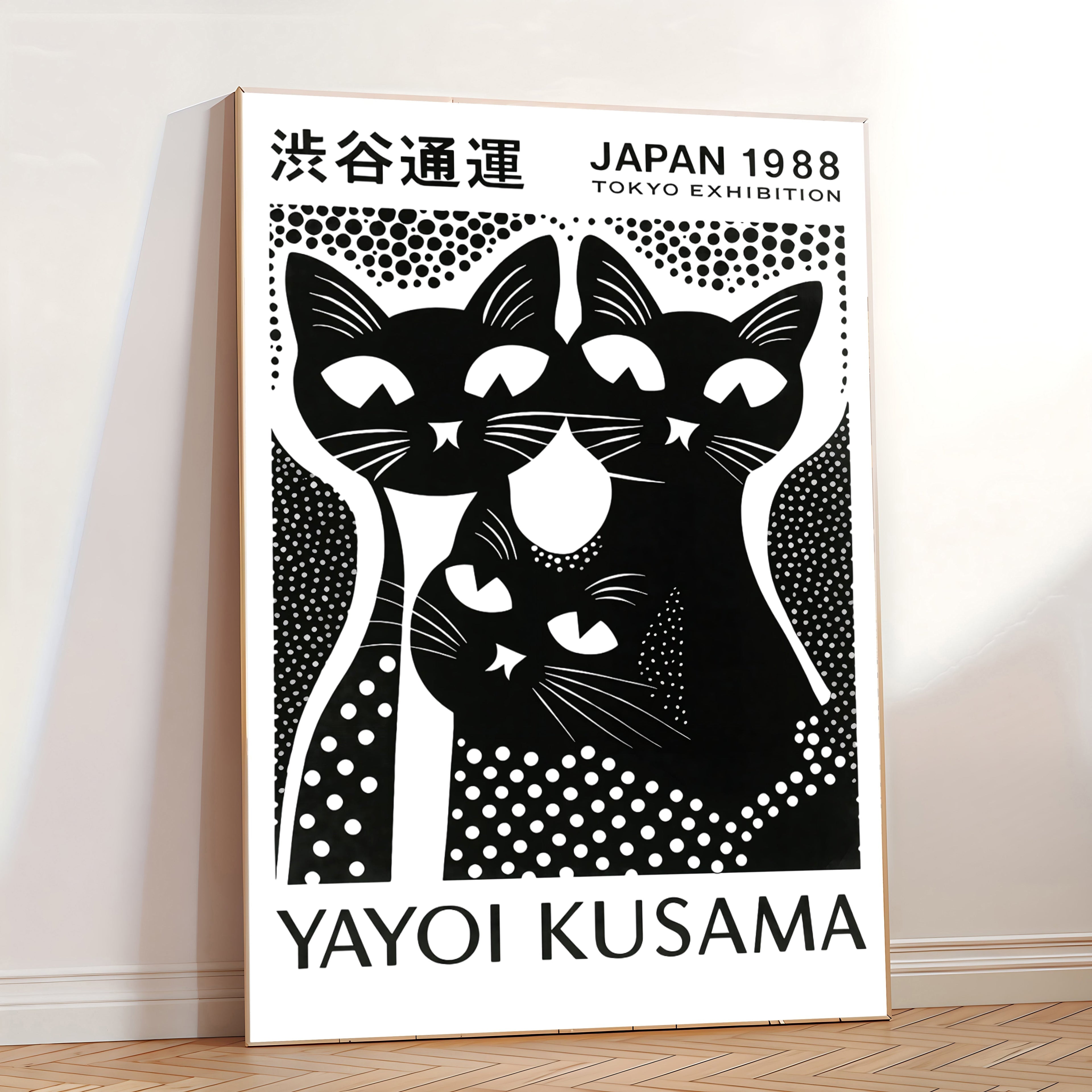 Black and white cat art print