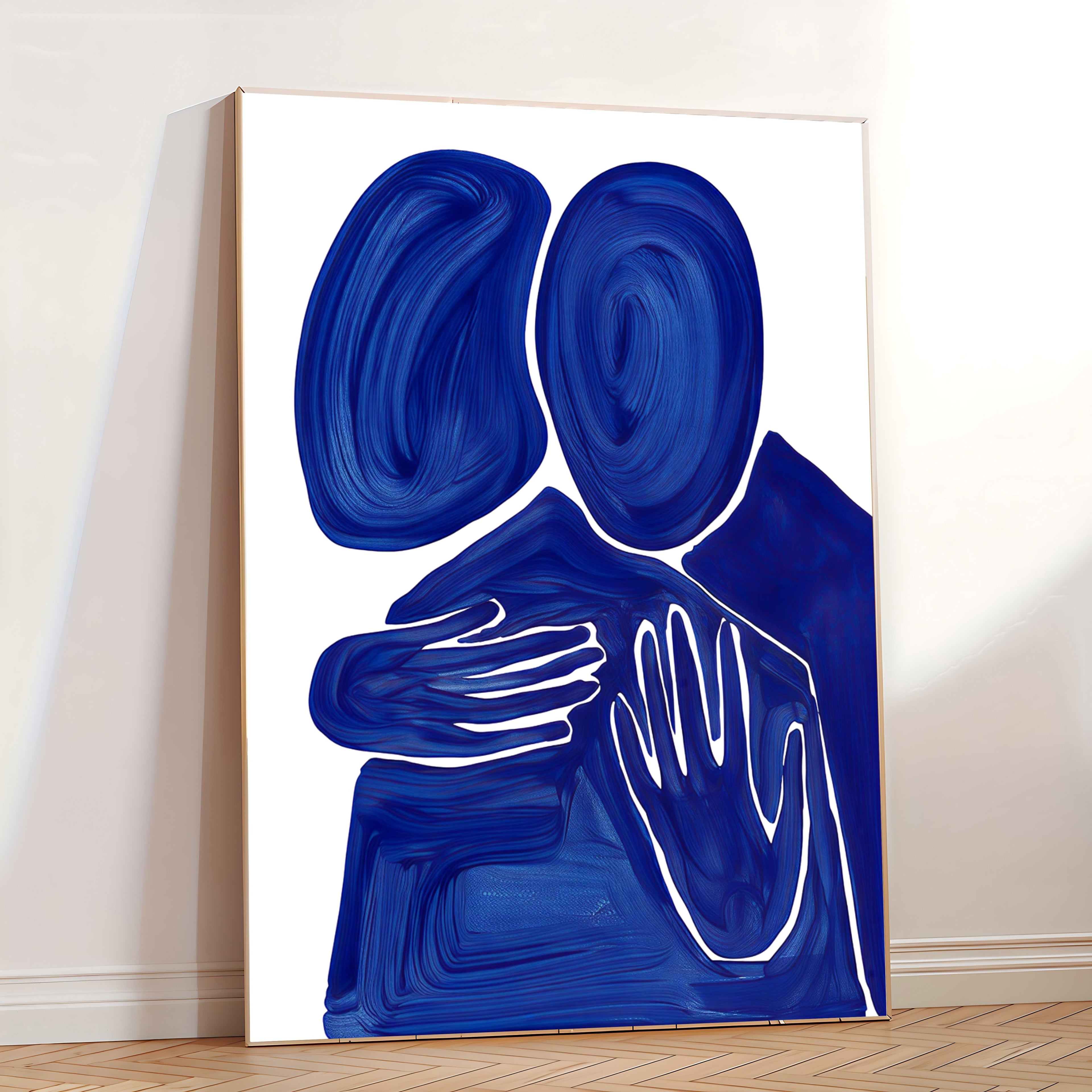 Abstract Blue Embrace Art Print