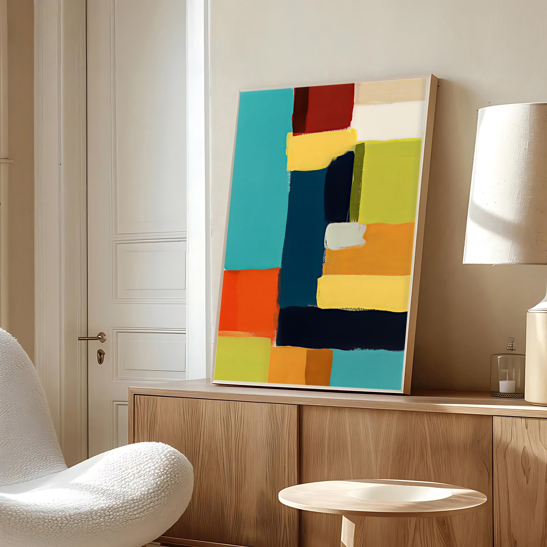 Mid century modern geometric art print