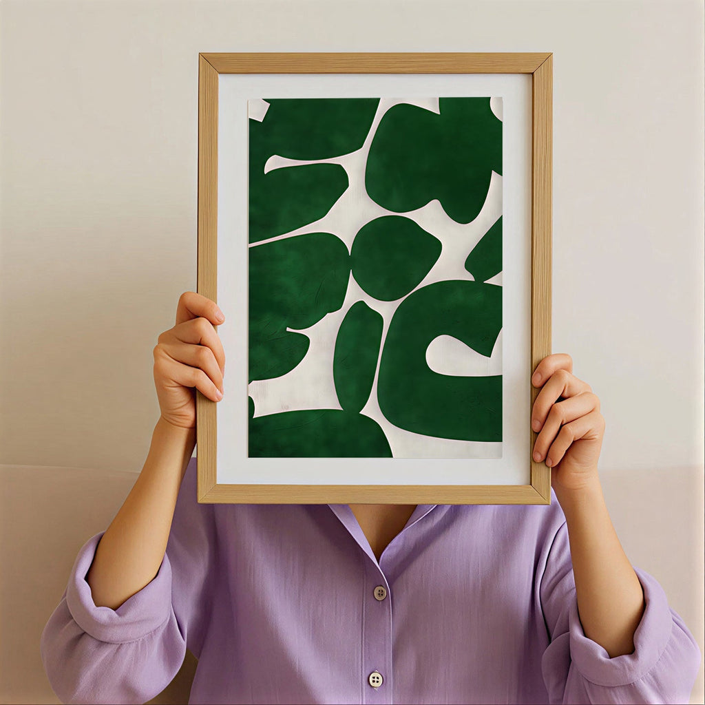 Green abstract wall art print