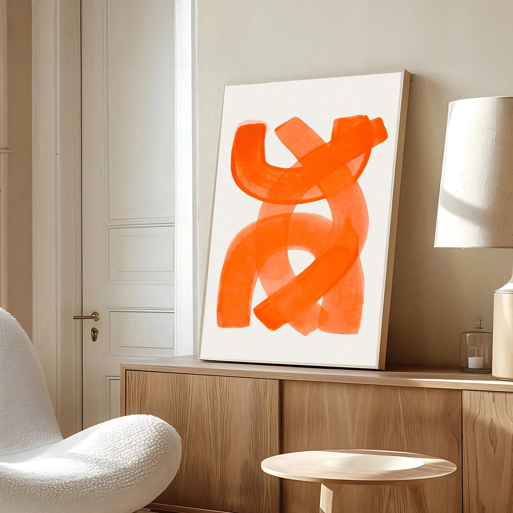 Orange Minimalist Abstract Wall Art Print