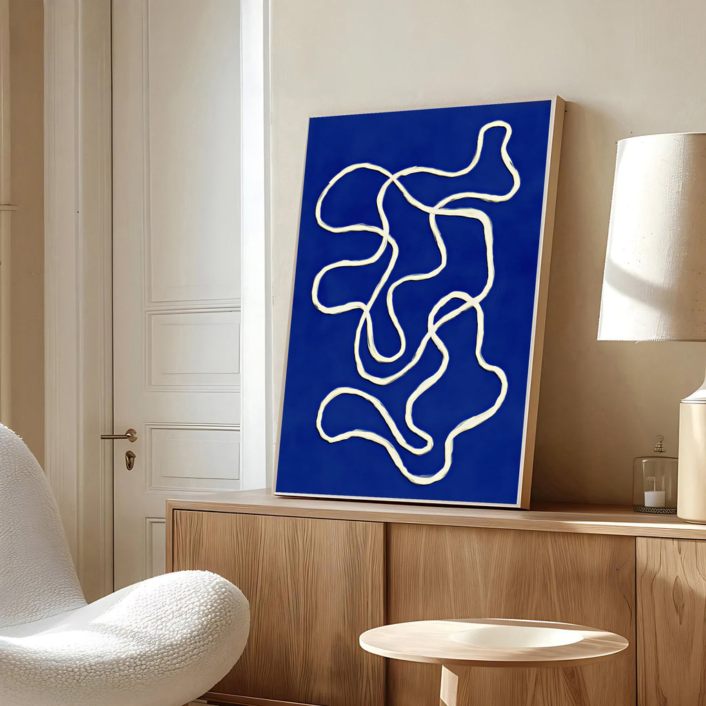 Blue abstract wall art print
