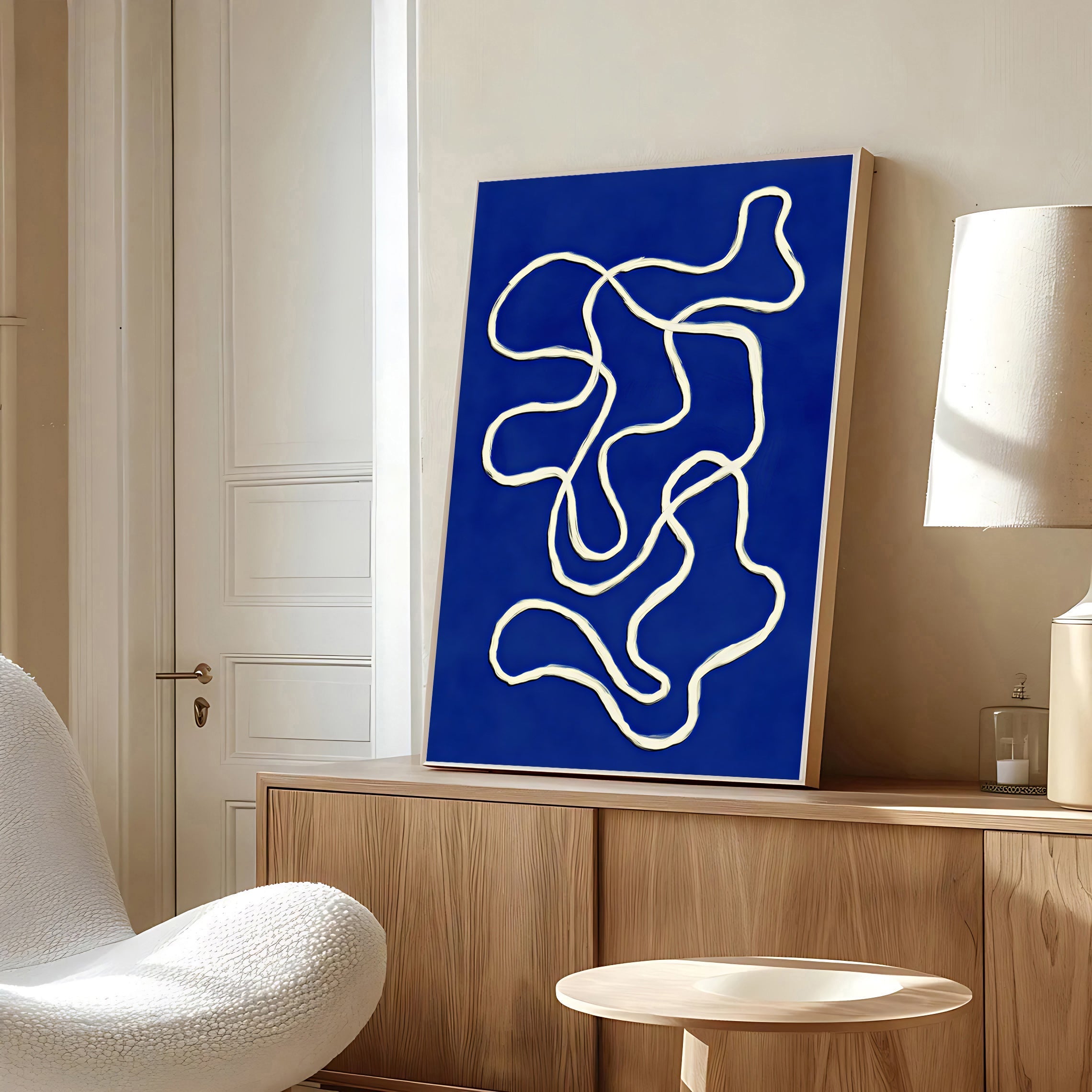 Blue abstract wall art print