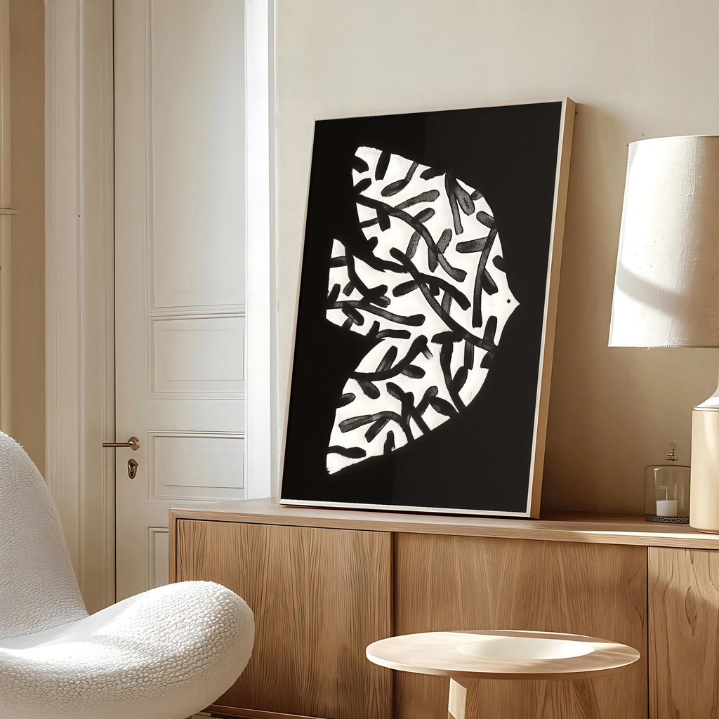 Abstract Black and White Wall Art Print
