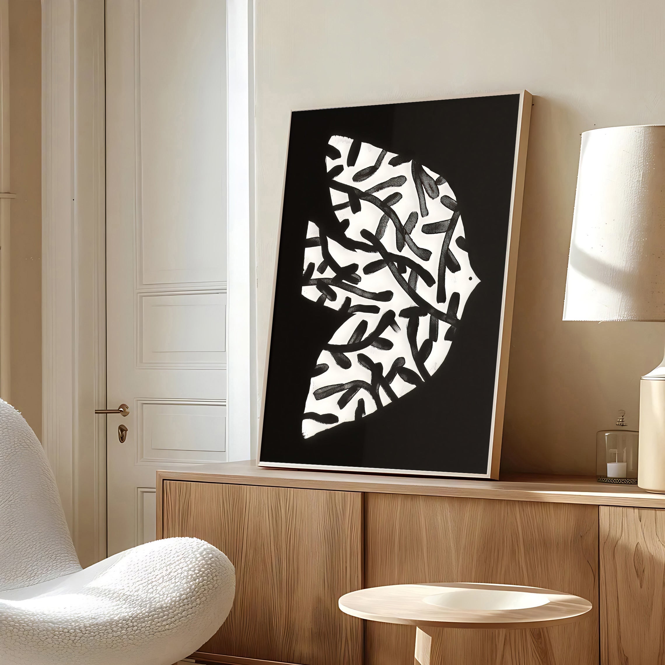 Abstract Black and White Wall Art Print