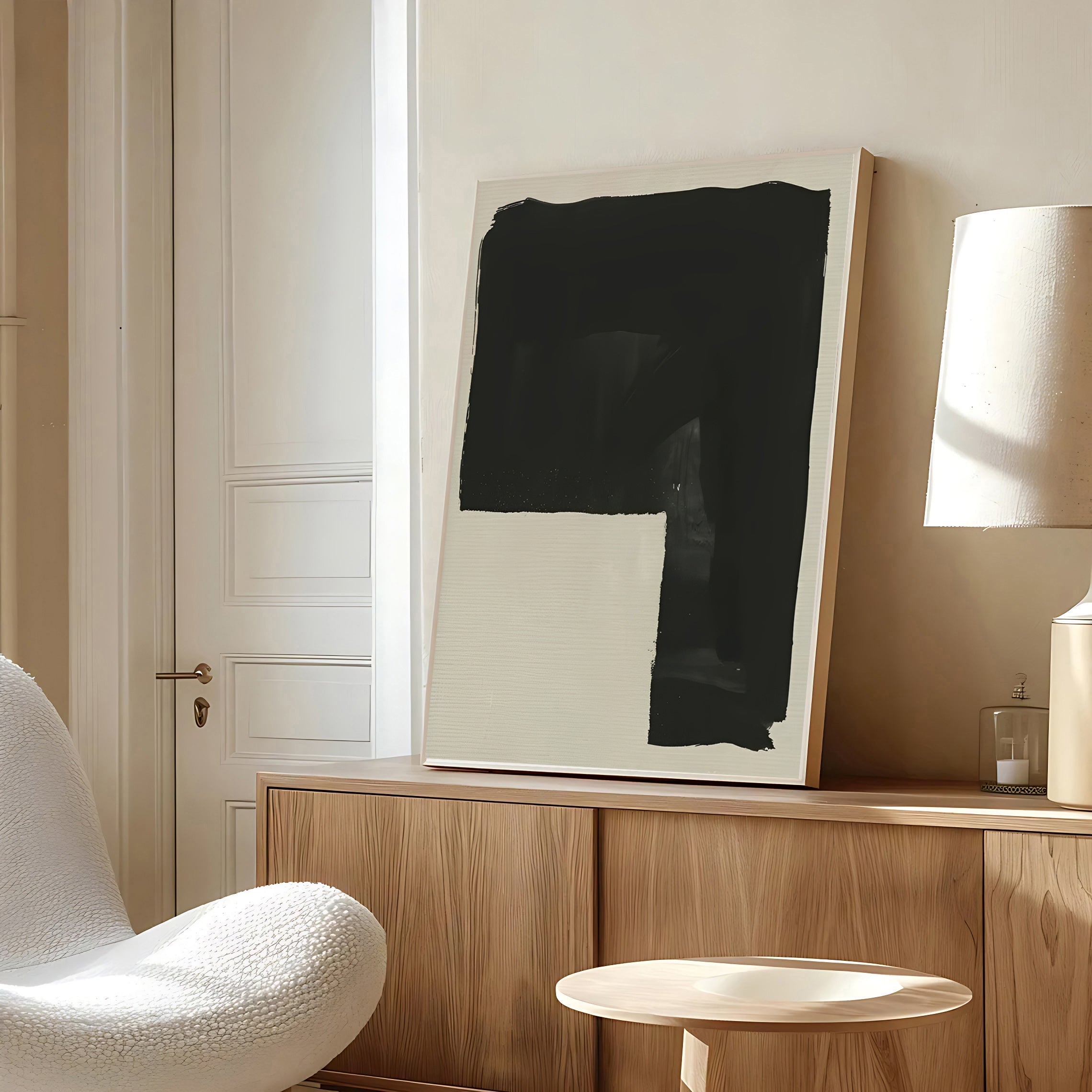 Modern black minimalist abstract wall art print
