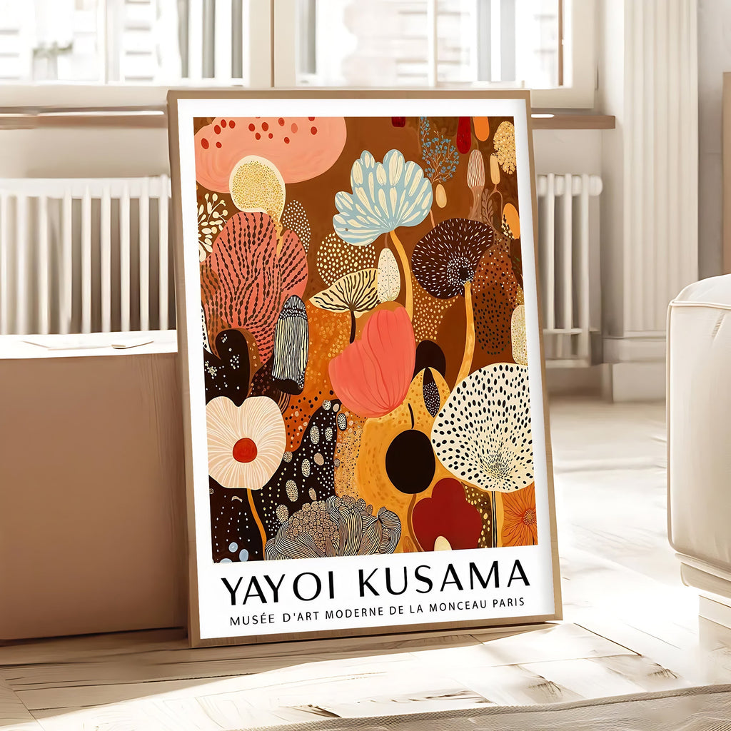 Yayoi Kusama inspired floral art print