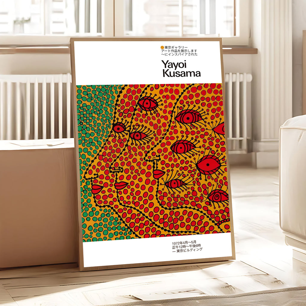 Abstract Dotted Faces Print