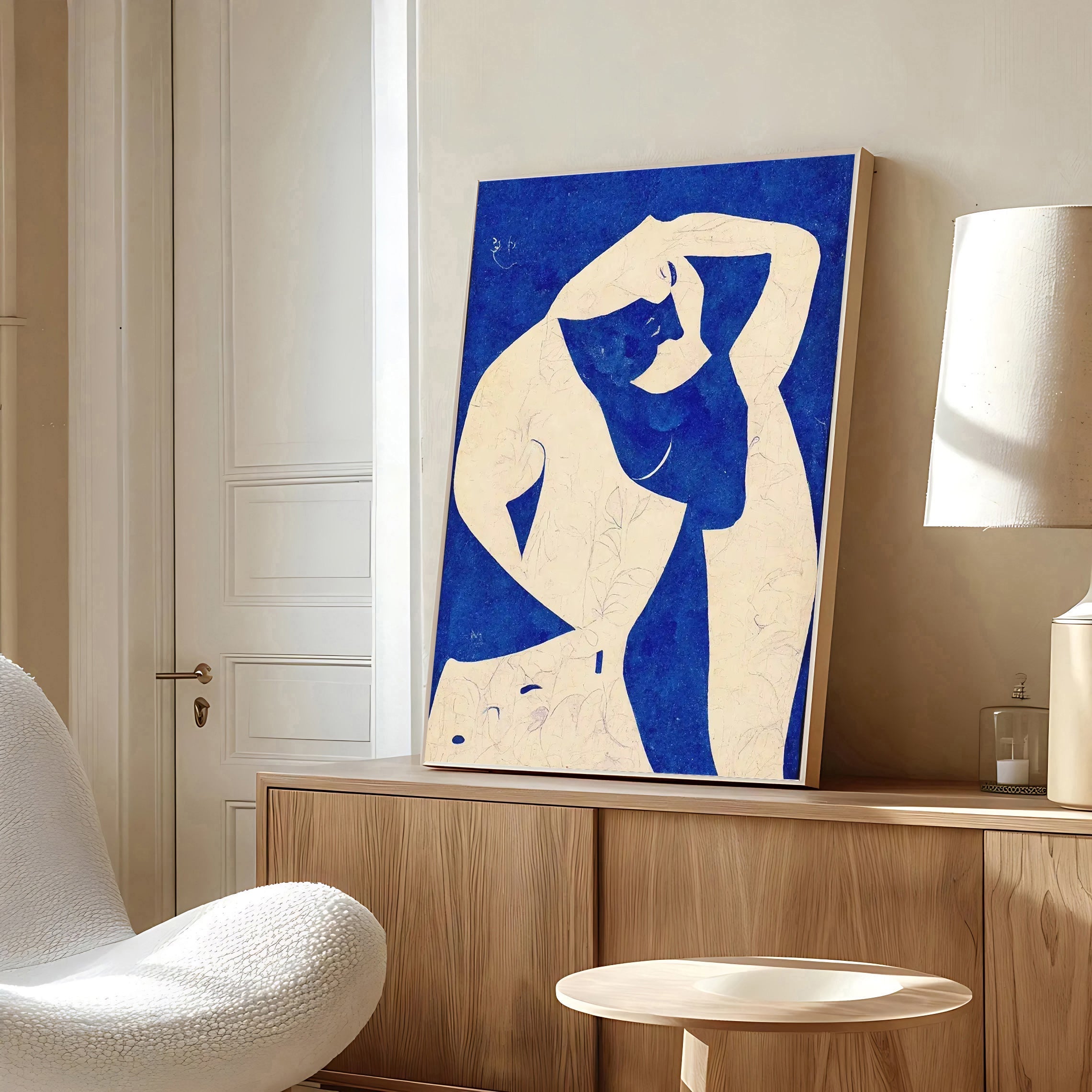 Abstract Blue Nude Wall Art Print