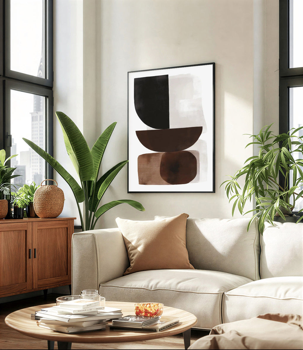 Abstract wall art in neutral tones