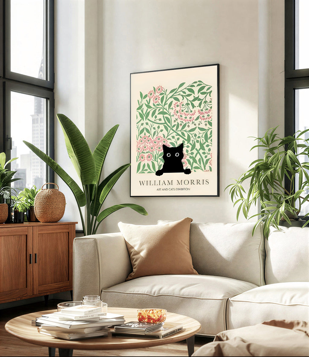 William Morris Black Cat Print