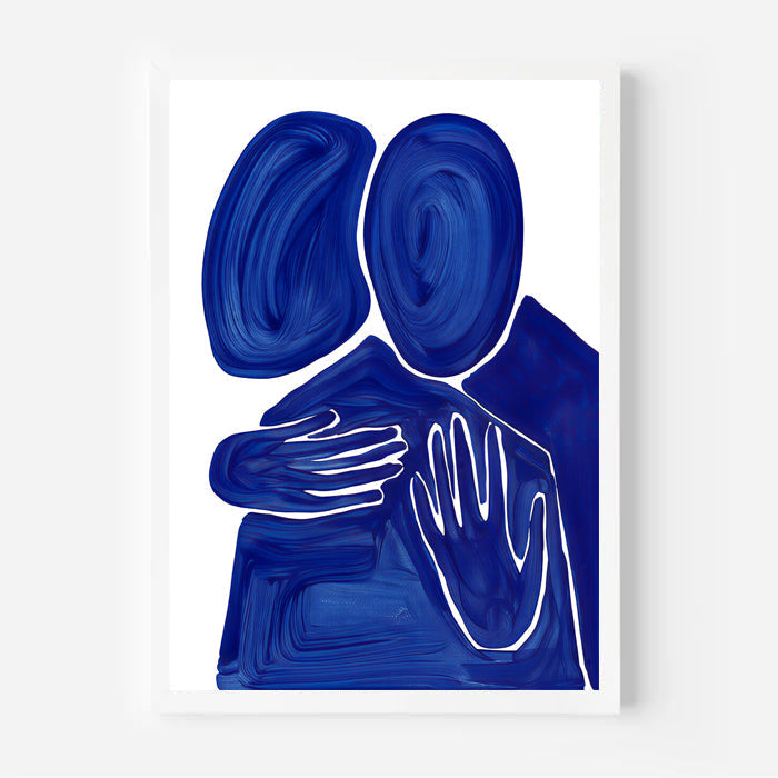 Abstract Blue Embrace Art Print