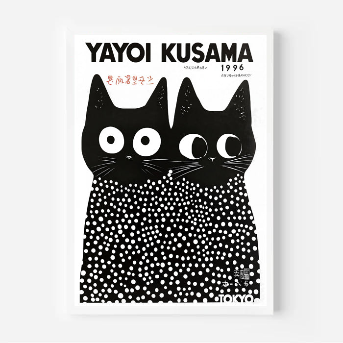Yayoi Kusama Cat Print Poster (1996) – Polka Dot Art Wall Decor