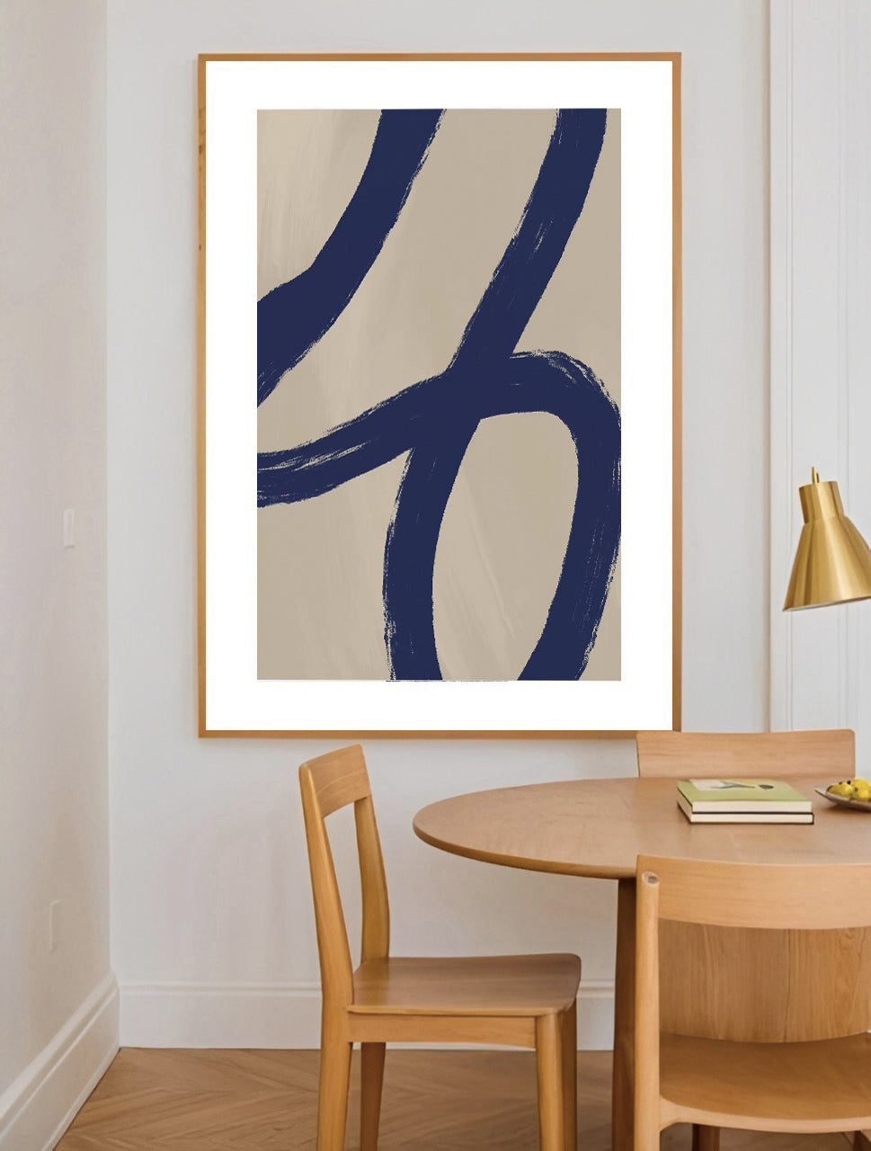 Minimalist abstract navy blue wall art print