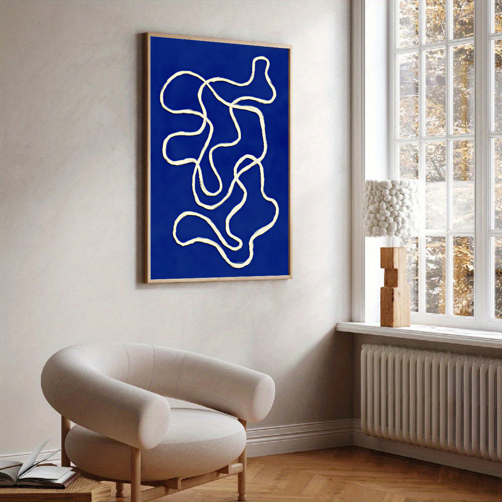 Blue abstract wall art print