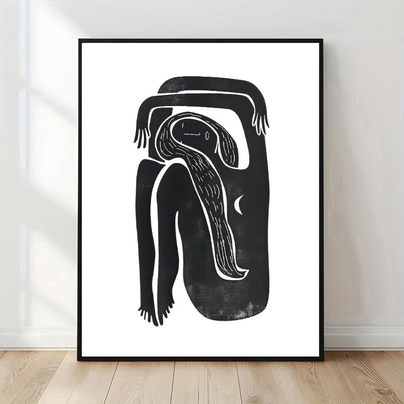 Abstract Minimalist Black Line Art Print